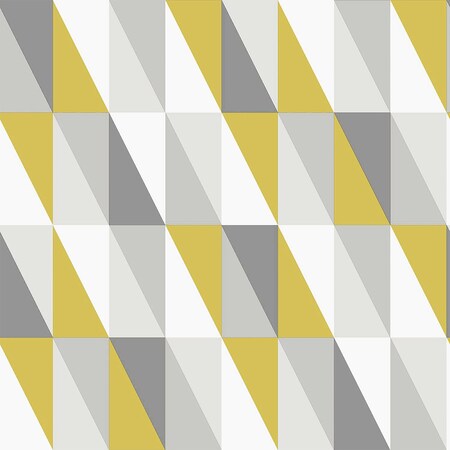 Manhattan Comfort Hialeah Inez Mustard Geometric 33 ft L X 209 in W Wallpaper BR4060-138921